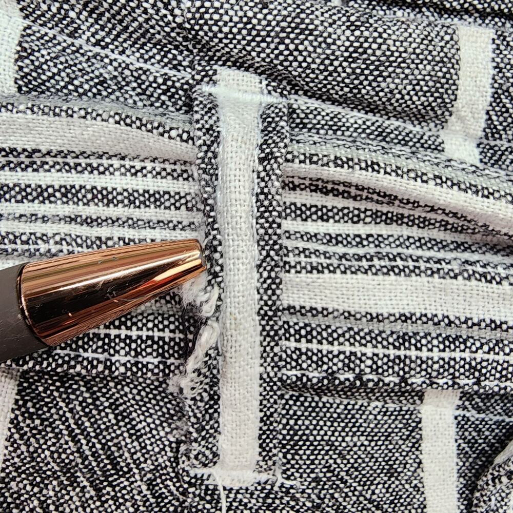 Rewash Stripe Wide Leg Pants XS Linen Blend Coastal Minimalist Tie Waist Slit - Picture 8 of 14